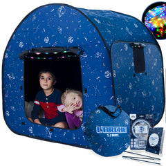 L'Arche Sensory Tent with LED lights in space theme for calming indoors