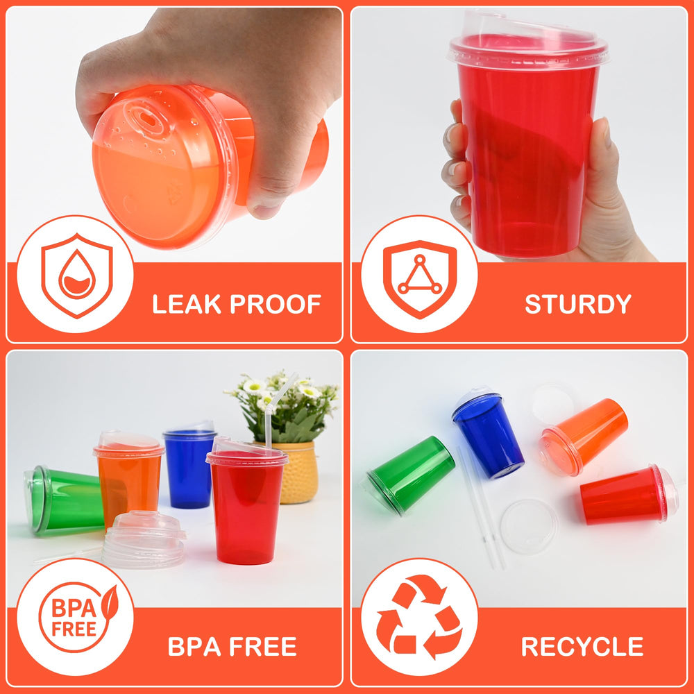 L LIKED 12oz blue kids sippy cup with straw and lid for mess-free use