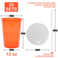 L LIKED 12oz orange kids sippy cup with straw and lid for colorful hydration