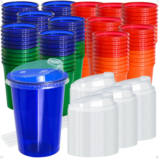 L LIKED 12oz kids sippy cups red lid straw for easy sipping.