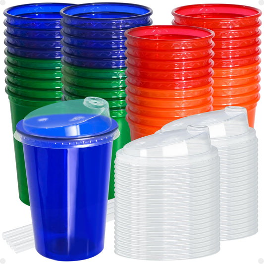 L LIKED 12oz kids sippy red cup with lid, perfect for quick, mess-free hydration.