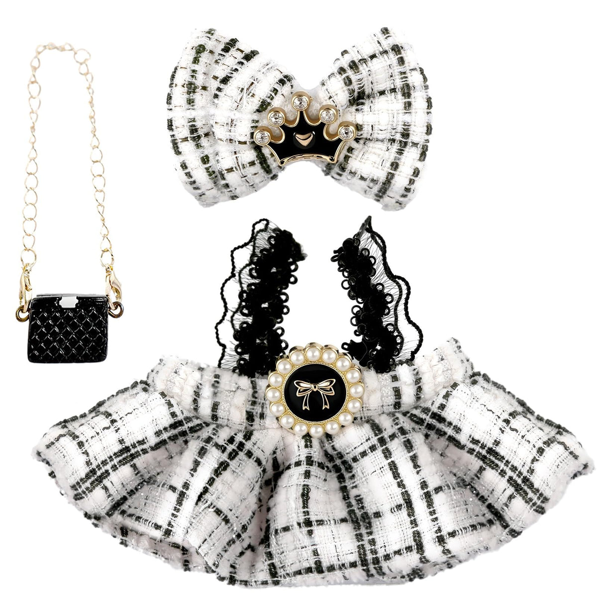 La Bubu 17cm doll dress with handcrafted crochet finish for durable playwear.