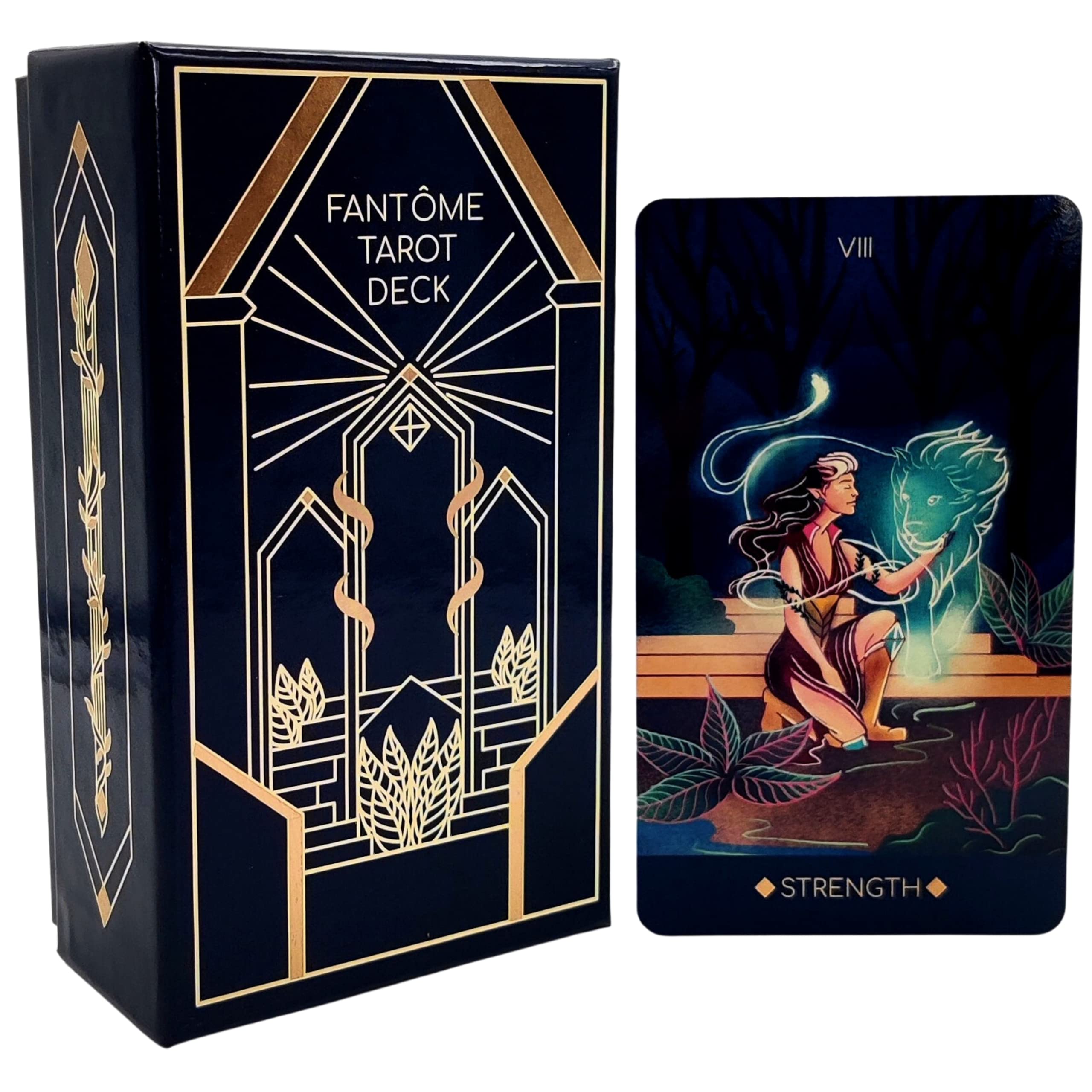 La Muci Fantome major arcana cards feature bold geometric designs.