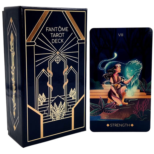 La Muci Fantome major arcana cards feature bold geometric designs.