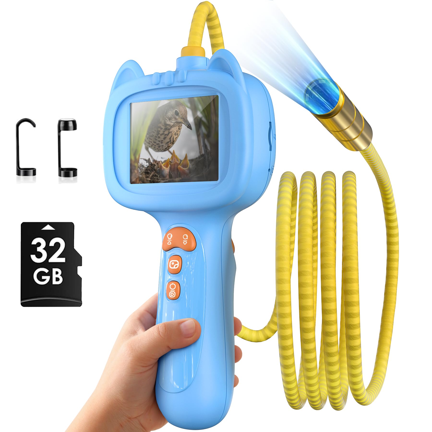 laaguu borescope camera with light provides vivid blue screen viewing for kids