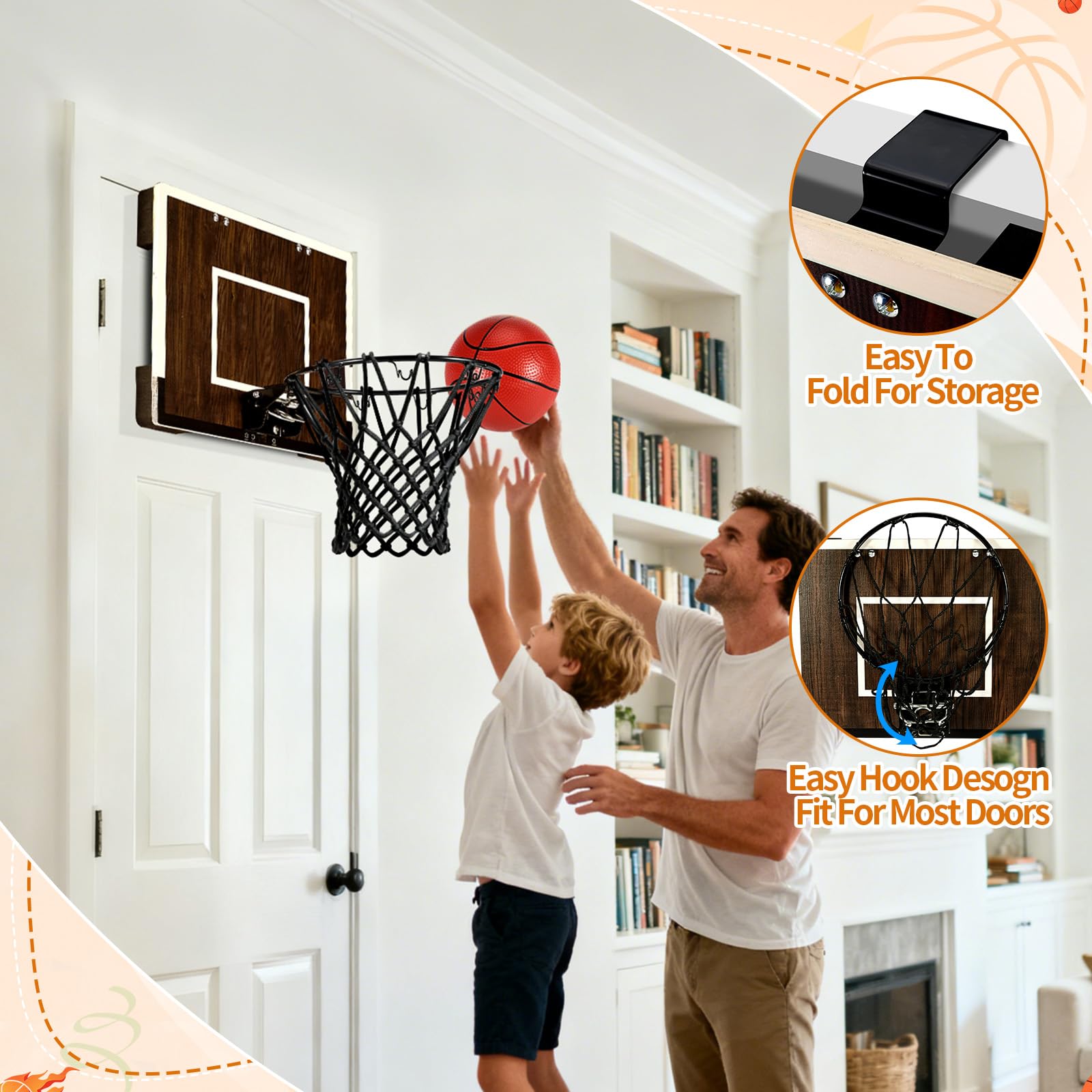 Laapee dark wood frame with anti-shock padding protects walls