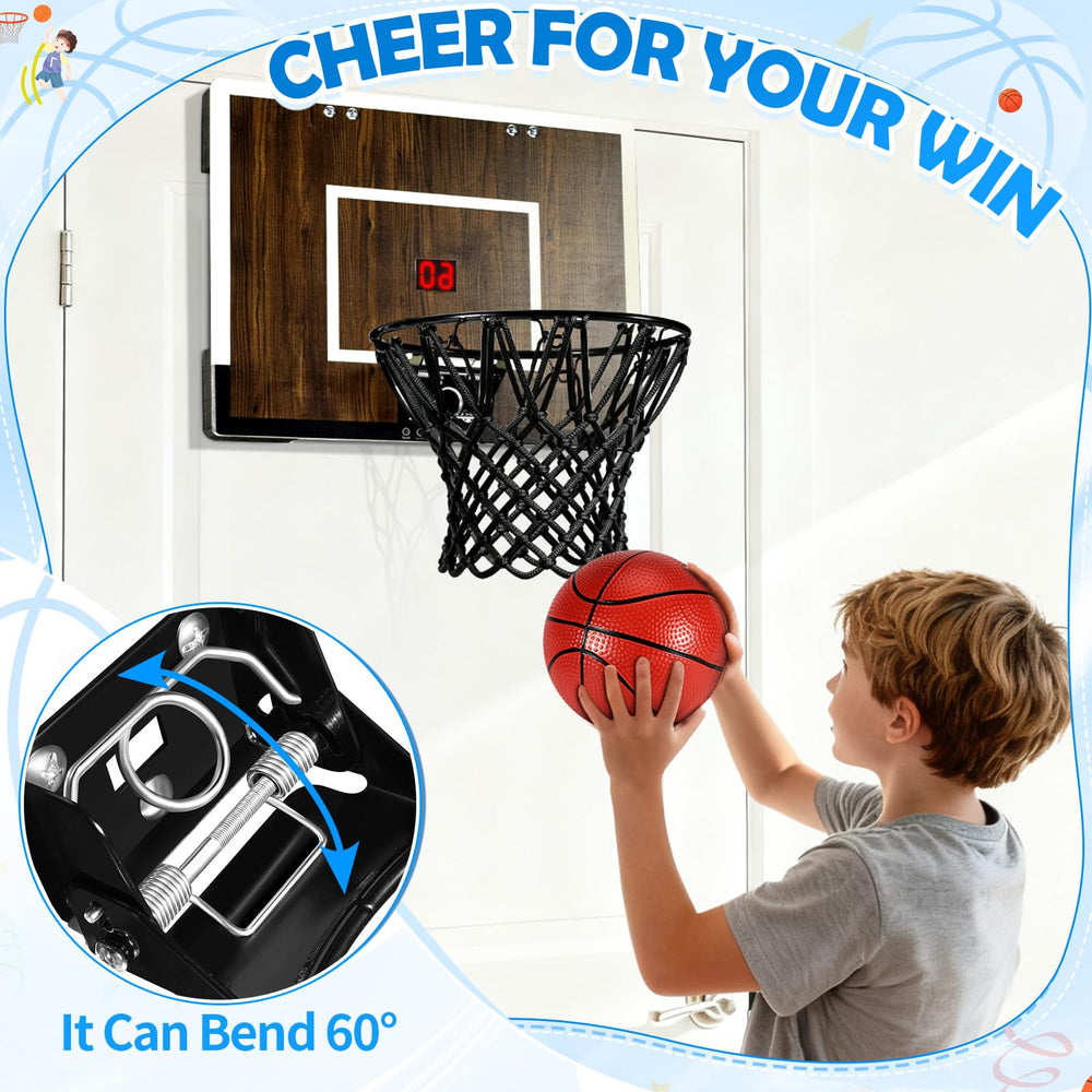 Laapee digital scoring panel on mini hoop for quick family competition