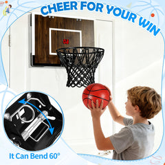 Laapee digital scoring panel on mini hoop for quick family competition
