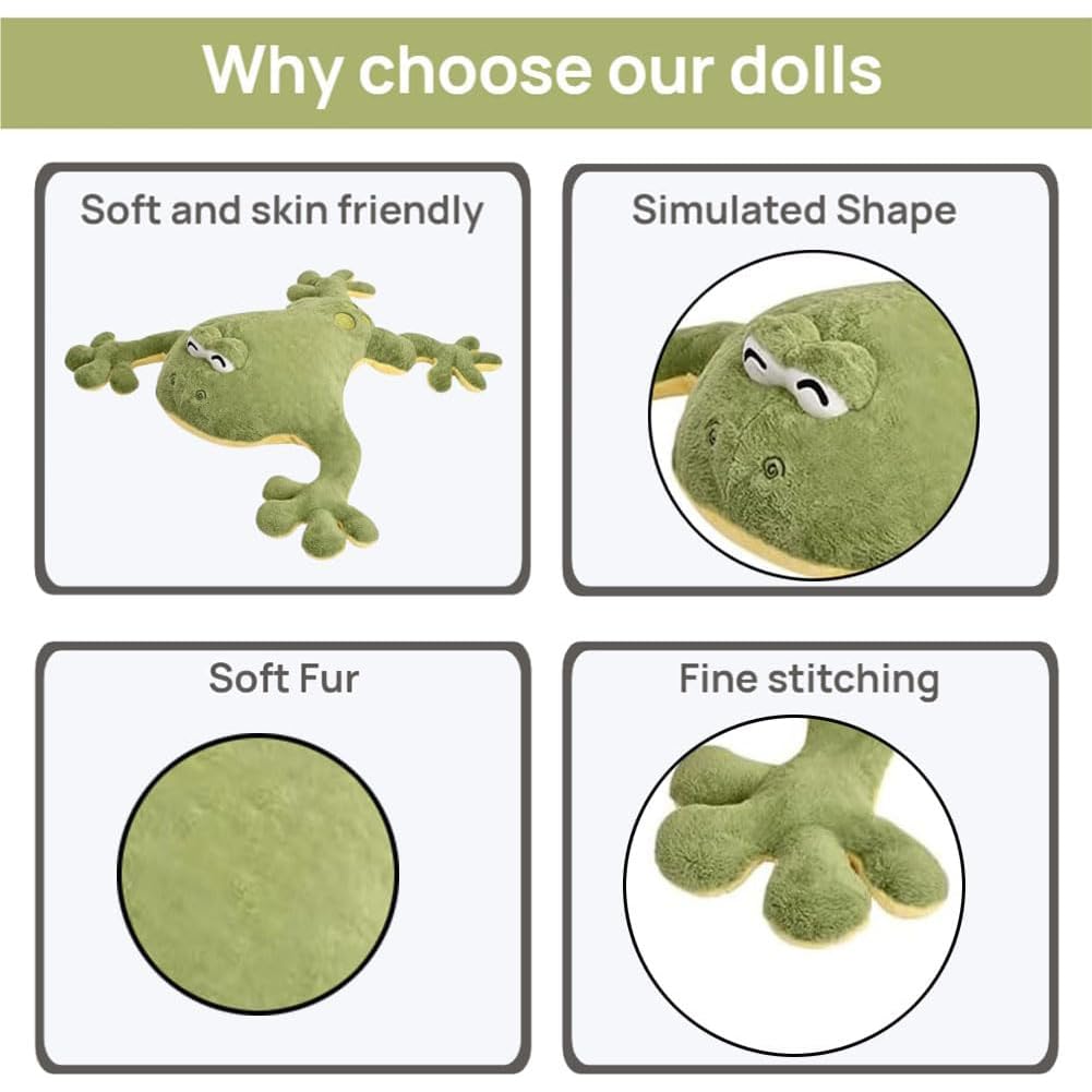 Labauxite large kawaii frog toy is cuddly and versatile.