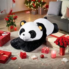 Labauxite panda bear pillow shown as vacuum-pack packaging ready to open