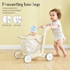 Labebe Push Walker wheels detail for floor protection and quiet pushing