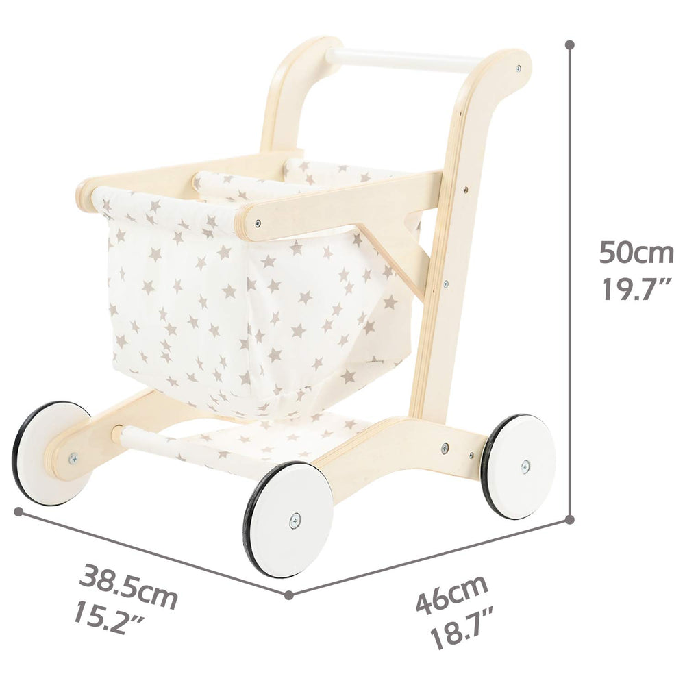Labebe wooden finish on push walker highlighting natural materials and durability