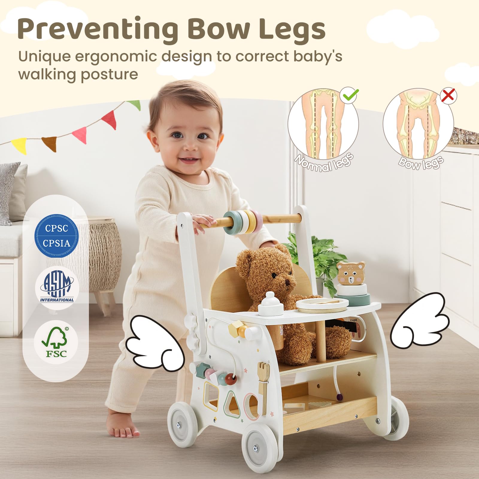 Labebe colorful activity buttons and gears engage toddlers during strolls.