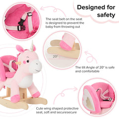 Labebe rocker safety belt detail emphasizes 3-sides seat security.