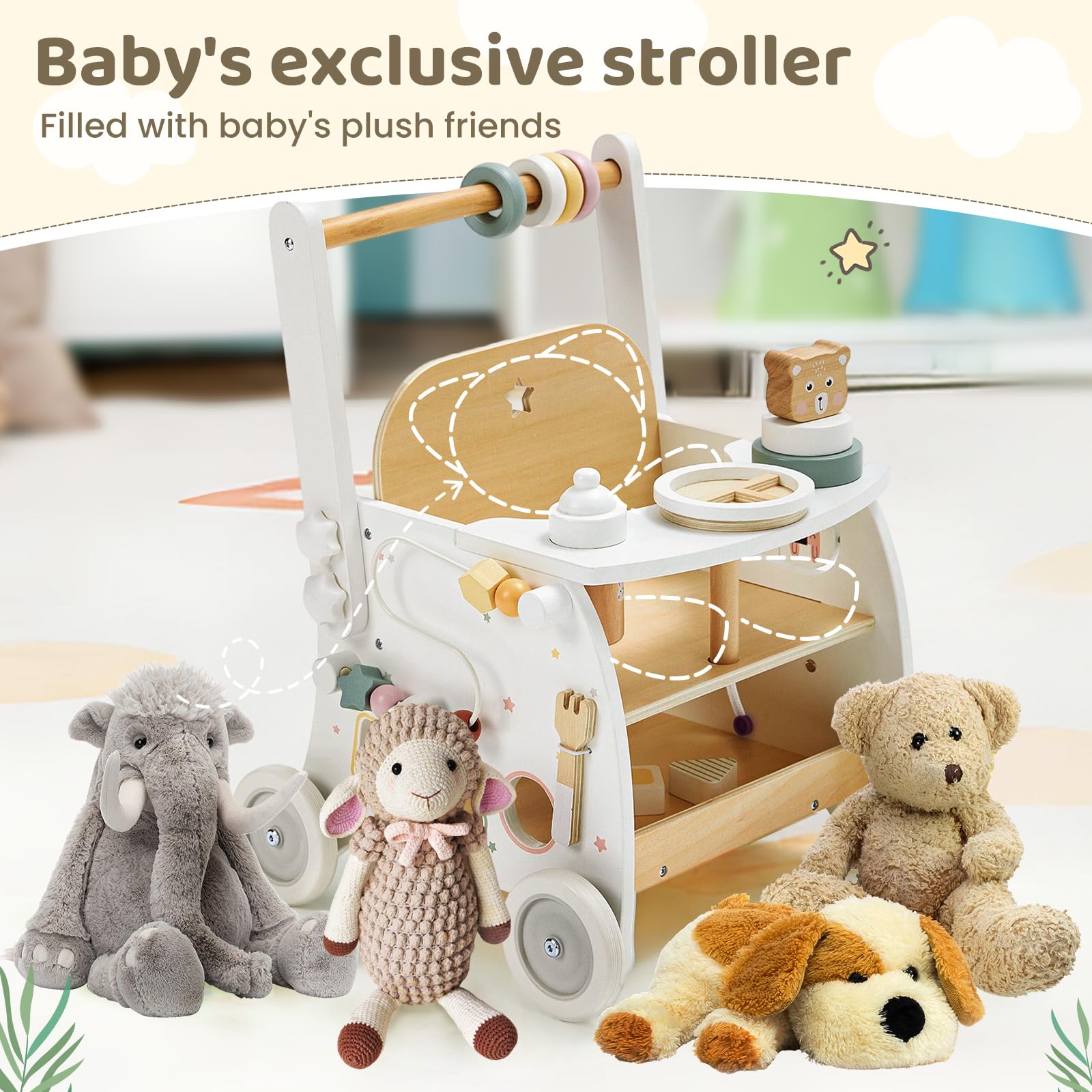Labebe wooden and MDF construction provides sturdy, safe play for toddlers.