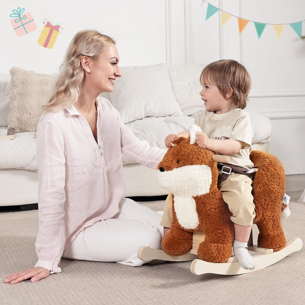 Labebe soft plush fabric offers gentle skin contact during play.