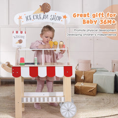Labebe wooden wheels and handle enable easy pushing around the room.