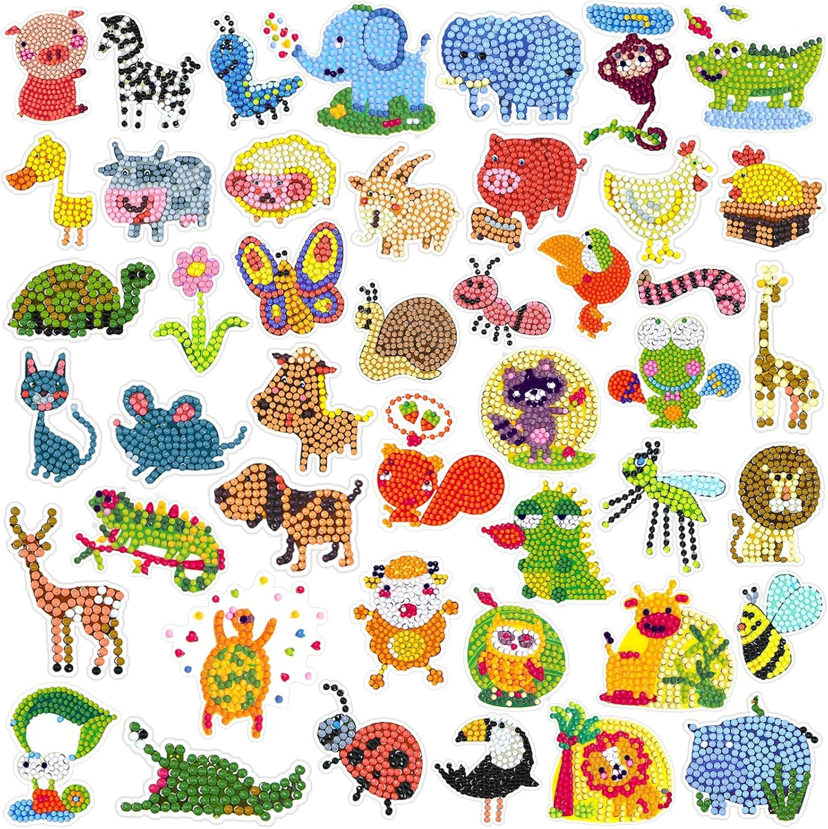 Labeol diamond art kit animal sticker canvas for kids boosts focus.