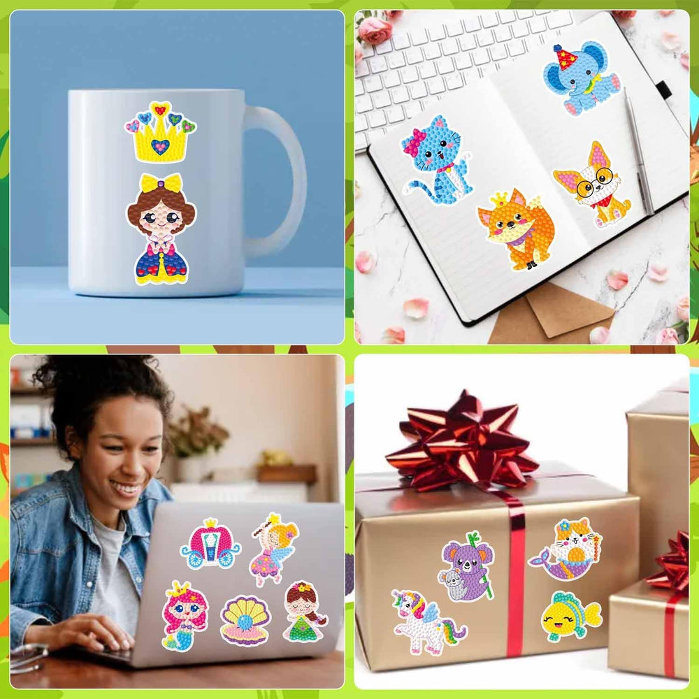 Labeol Diamond Art Kit finished decorative project on notebook or cup