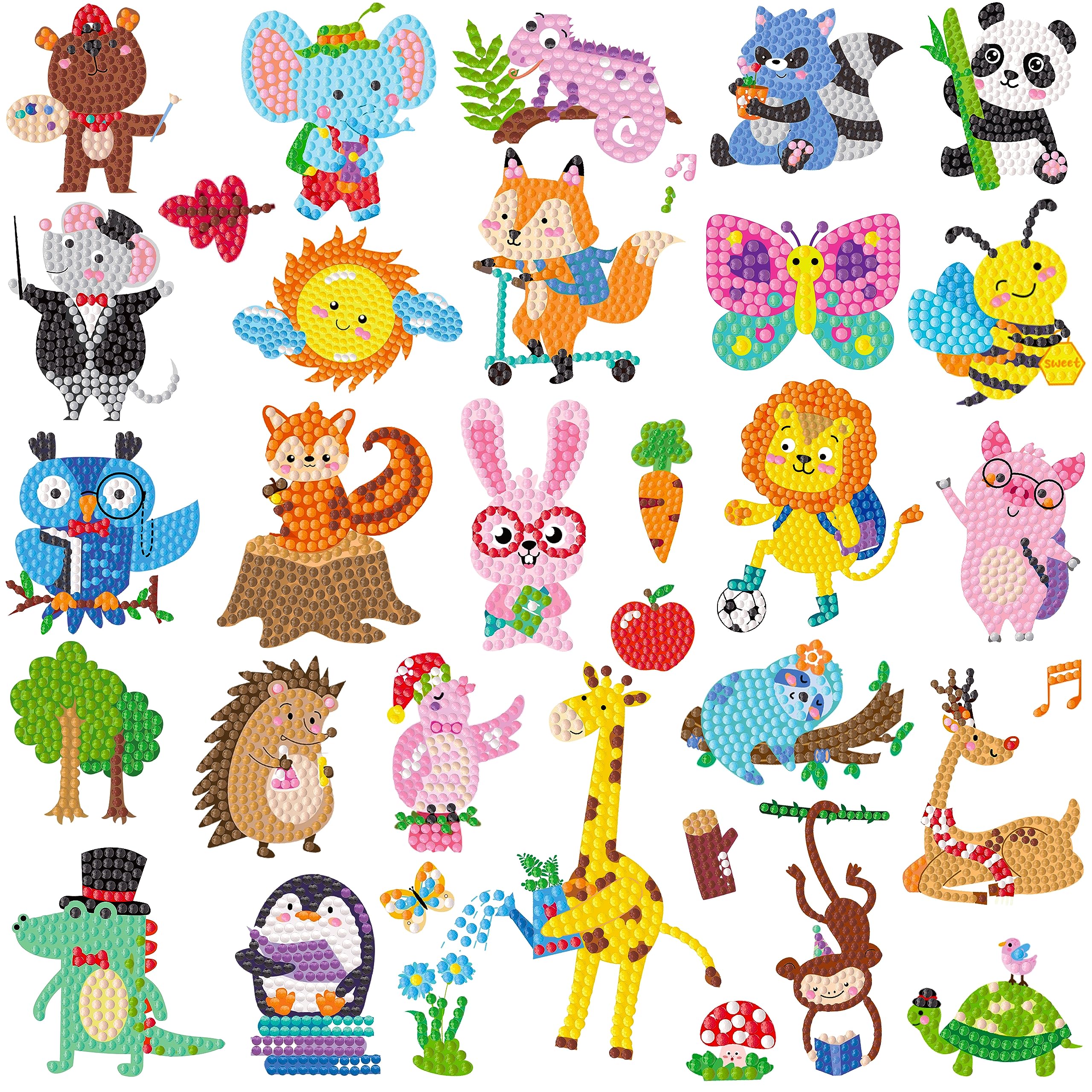 Labeol Diamond Art Kits: animal stickers for cups and decor, boosting creativity.
