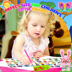 Labeol Diamond Art Kits: kids painting setup fosters concentration and fine motor skills.