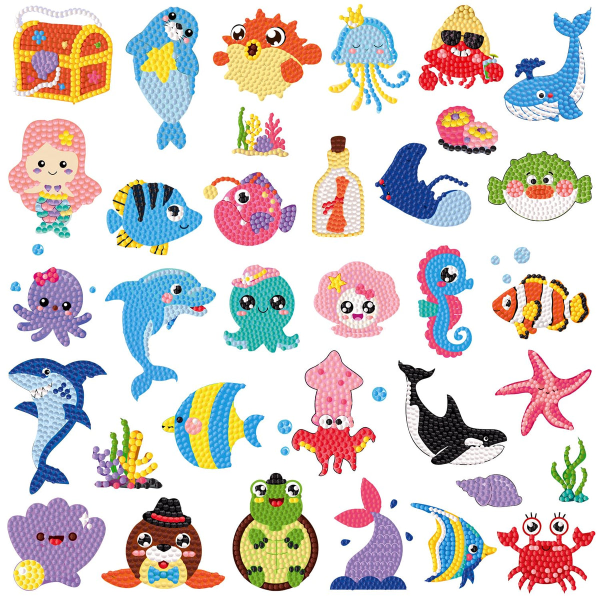 Labeol Diamond Art Kits sea canvas: safe, colorful DIY activity for kids.