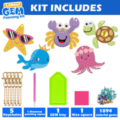 Labeol gem art kit giraffe keychain, playful learning on the go.