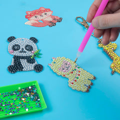 Labeol GEM keychains animal set; travel-friendly crafting for kids