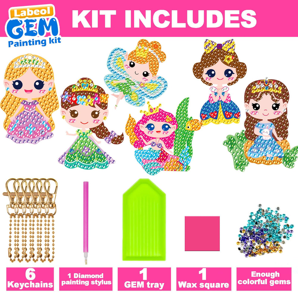Labeol gem keychains Giraffe pattern kit inspires patience during crafting