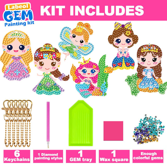 Labeol gem keychains Giraffe pattern kit inspires patience during crafting