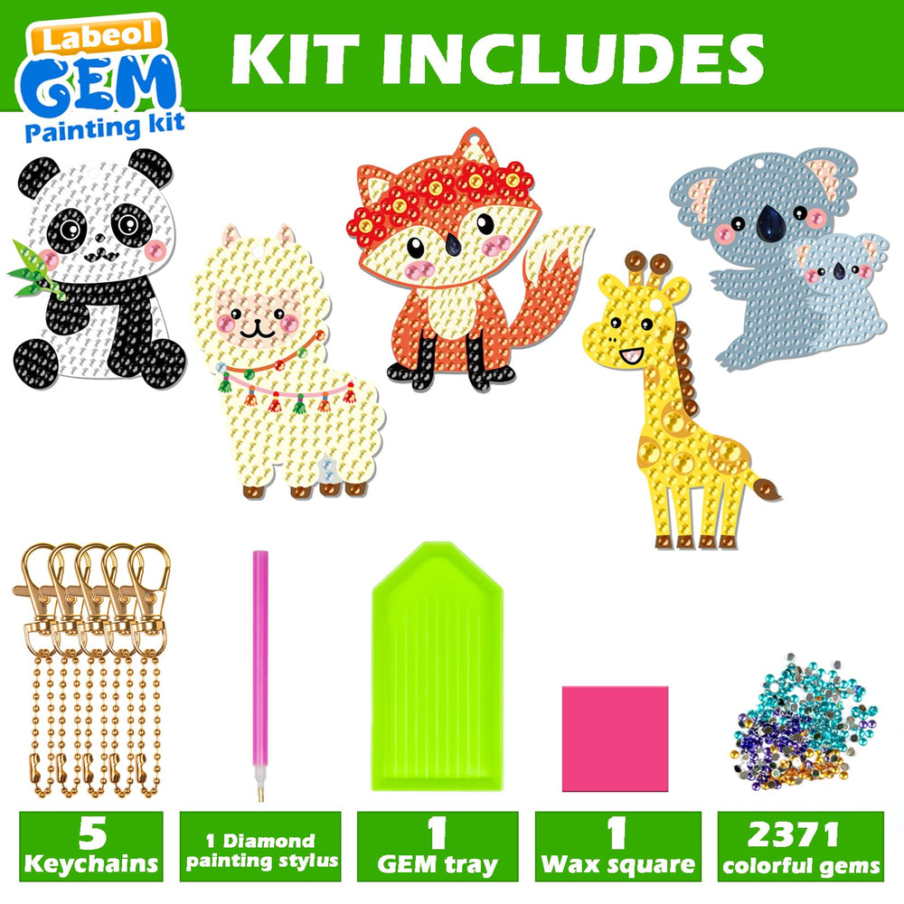 Labeol GEM keychains giraffe design; vibrant gems inspire focused crafting