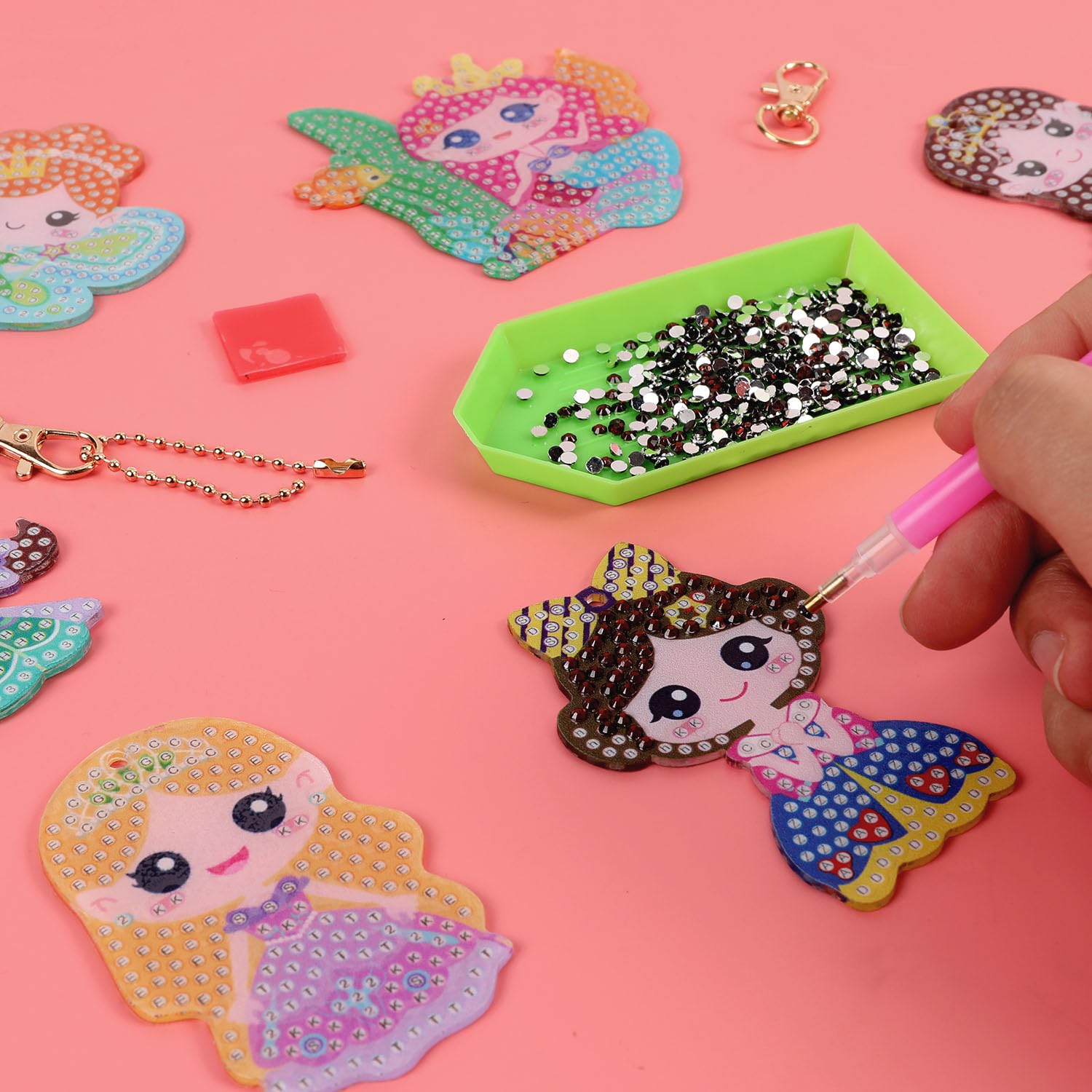 Labeol gem keychains Koala pattern kit for cute, tactile crafting