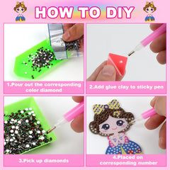 Labeol gem keychains Panda pattern kit brings joyful creativity