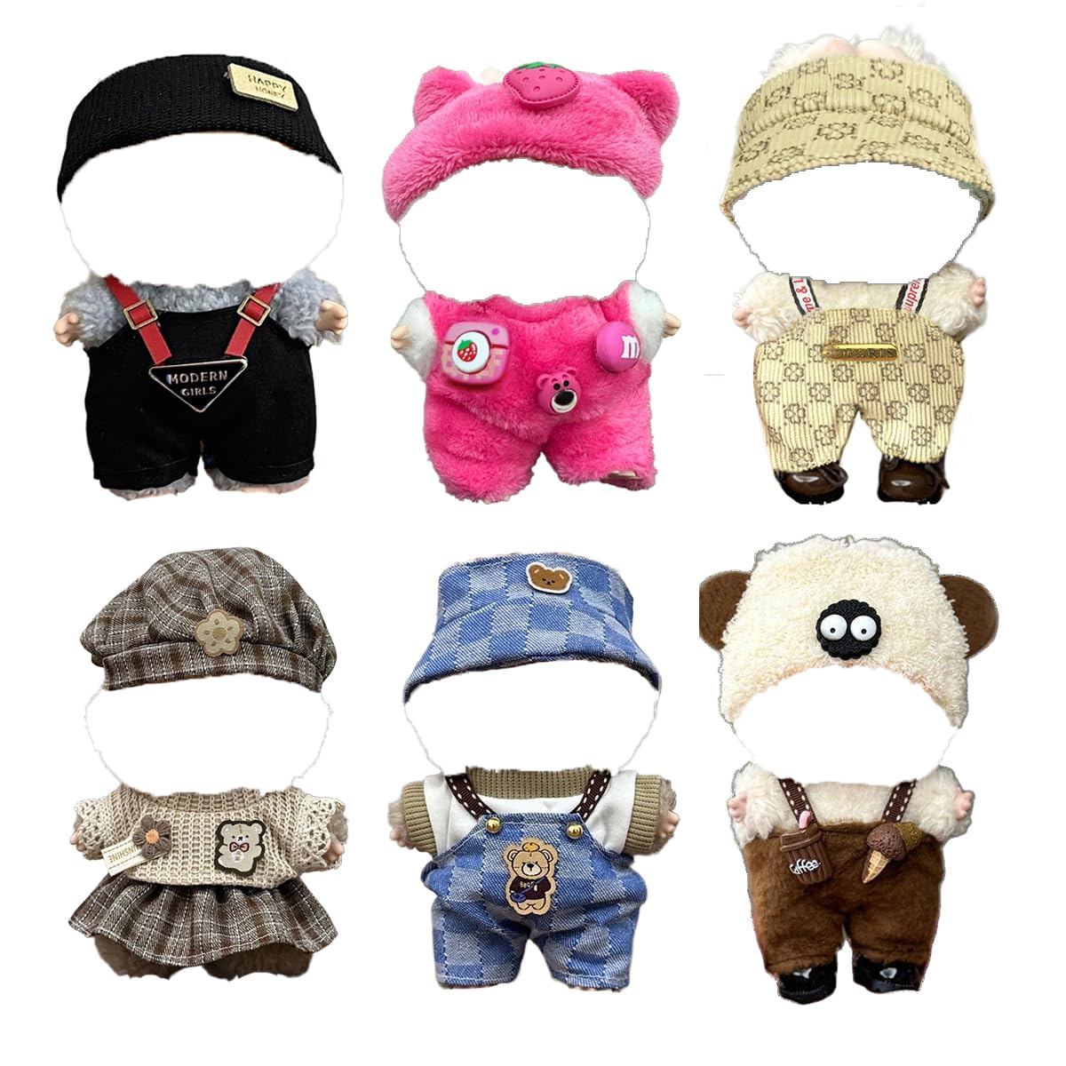 Labooboo six-piece 6.7-inch doll outfits collection for play and display