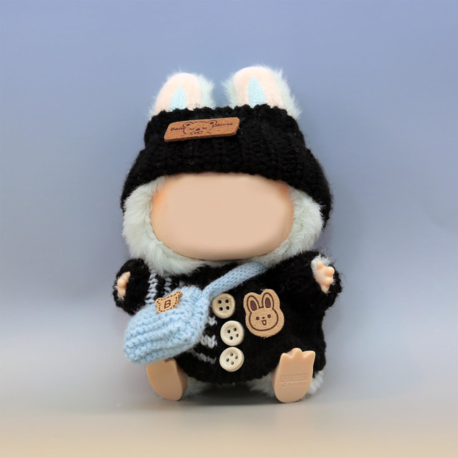 LABUBU 17cm black colorway offers a chic, versatile doll look