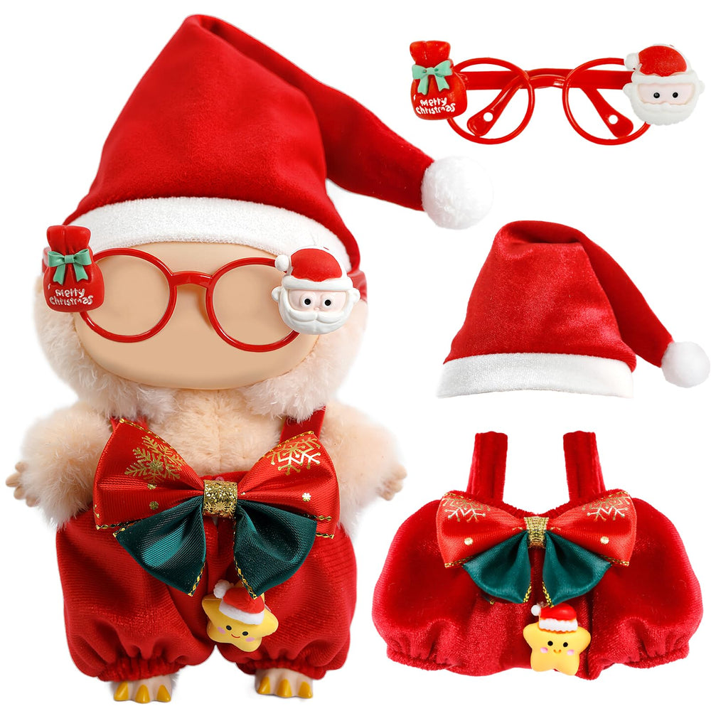 LABUBU Christmas hat adds festive flair to 17cm doll outfits.
