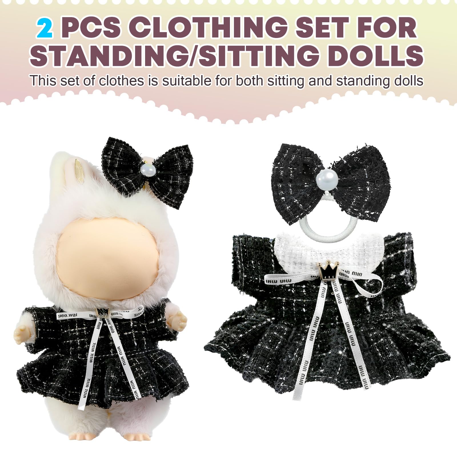 LABUBU display-ready doll setup showcasing premium fashion for 17cm dolls.