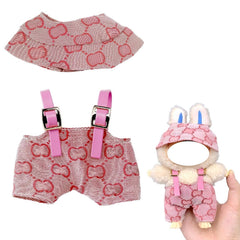 LABUBU doll dress for 17cm, handcrafted crochet texture for gentle play.