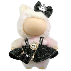 Labubu crochet two-piece outfit for 17cm doll with durable finish.