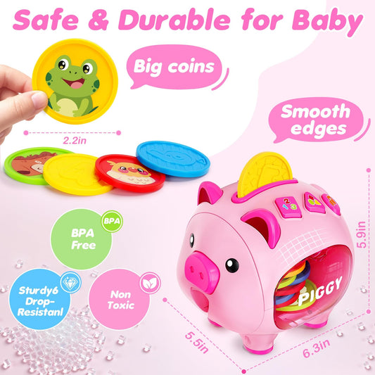 LACCHOUFEE piggy bank coin recognition emphasizing colors and numbers