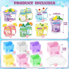 LACCHOUFEE ice-cube squishy toys in six colors for creative, stress-relief play.