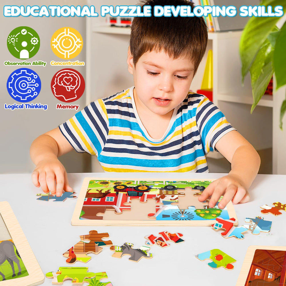 LACCHOUFEE four-board puzzle set supports collaborative activities and patience development