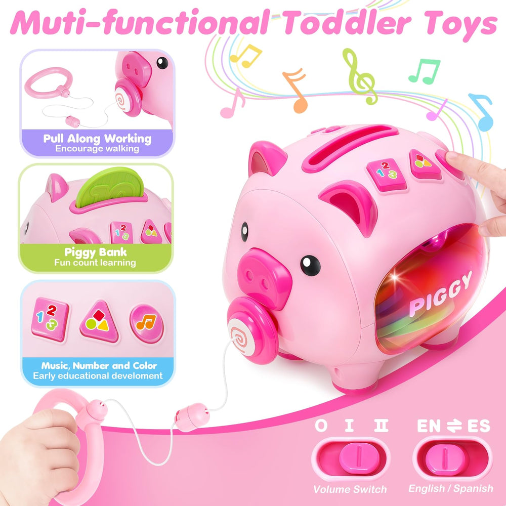 LACCHOUFEE multisensory piggy learning with bright colors and music