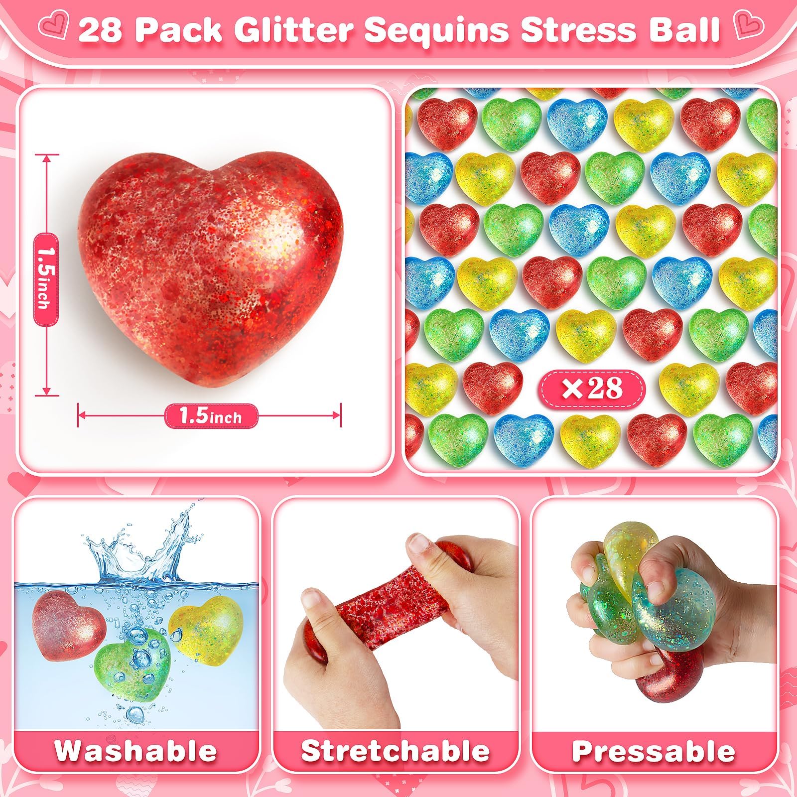 LACCHOUFEE Valentine gems stretch toys, colorful and safe for playful learning.