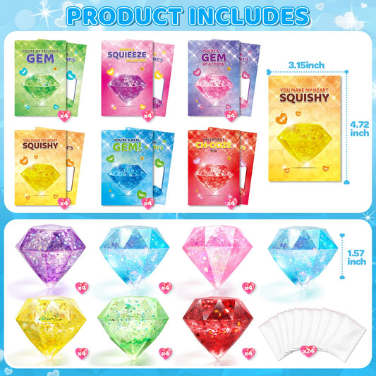 LACCHOUFEE gem squeeze toys with cards, ideal for party favors.