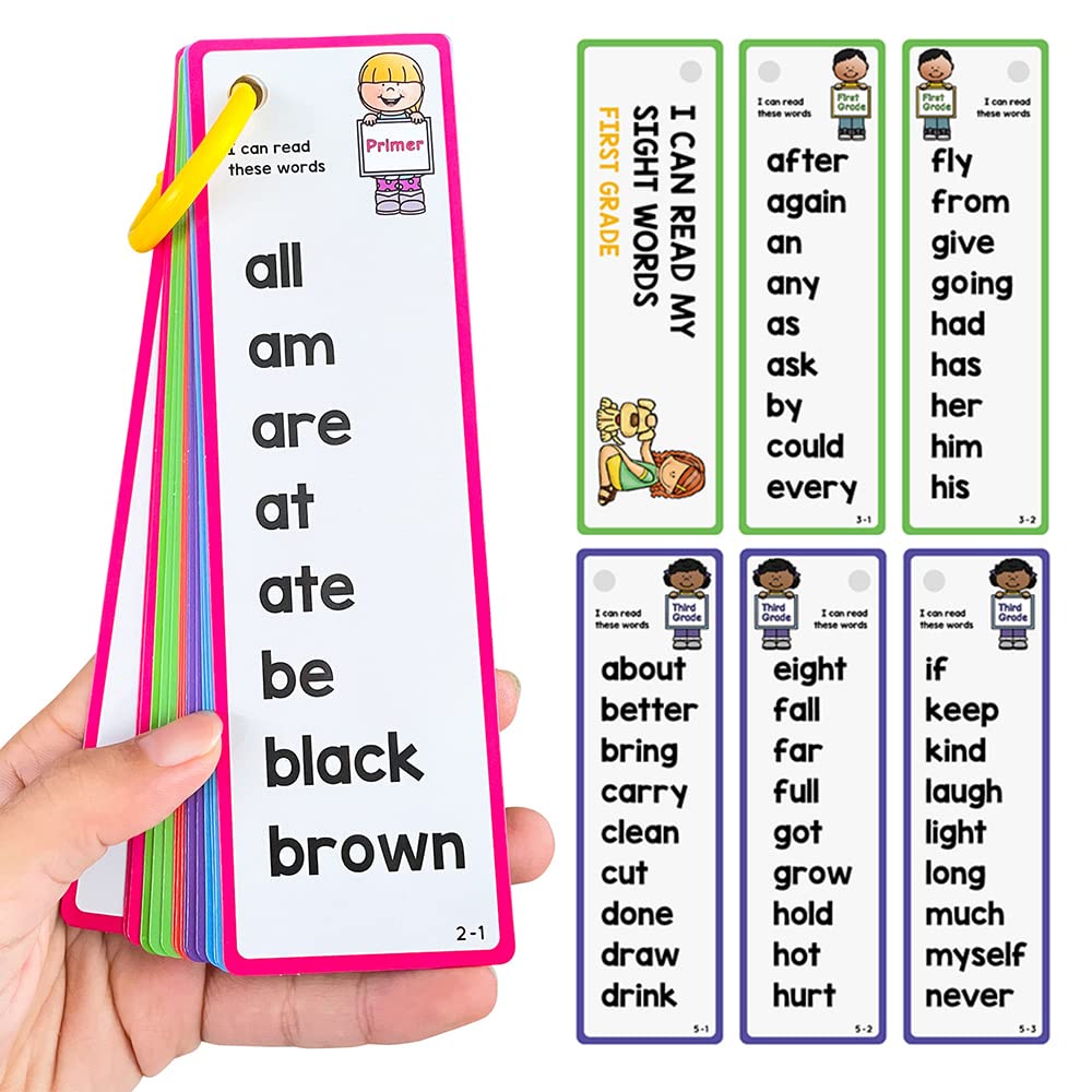 Lachilly 220 sight words flashcards front view with color-coded levels for easy learning.