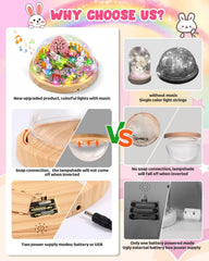 Laclun bunny night light assembly with step-by-step images for guided building.