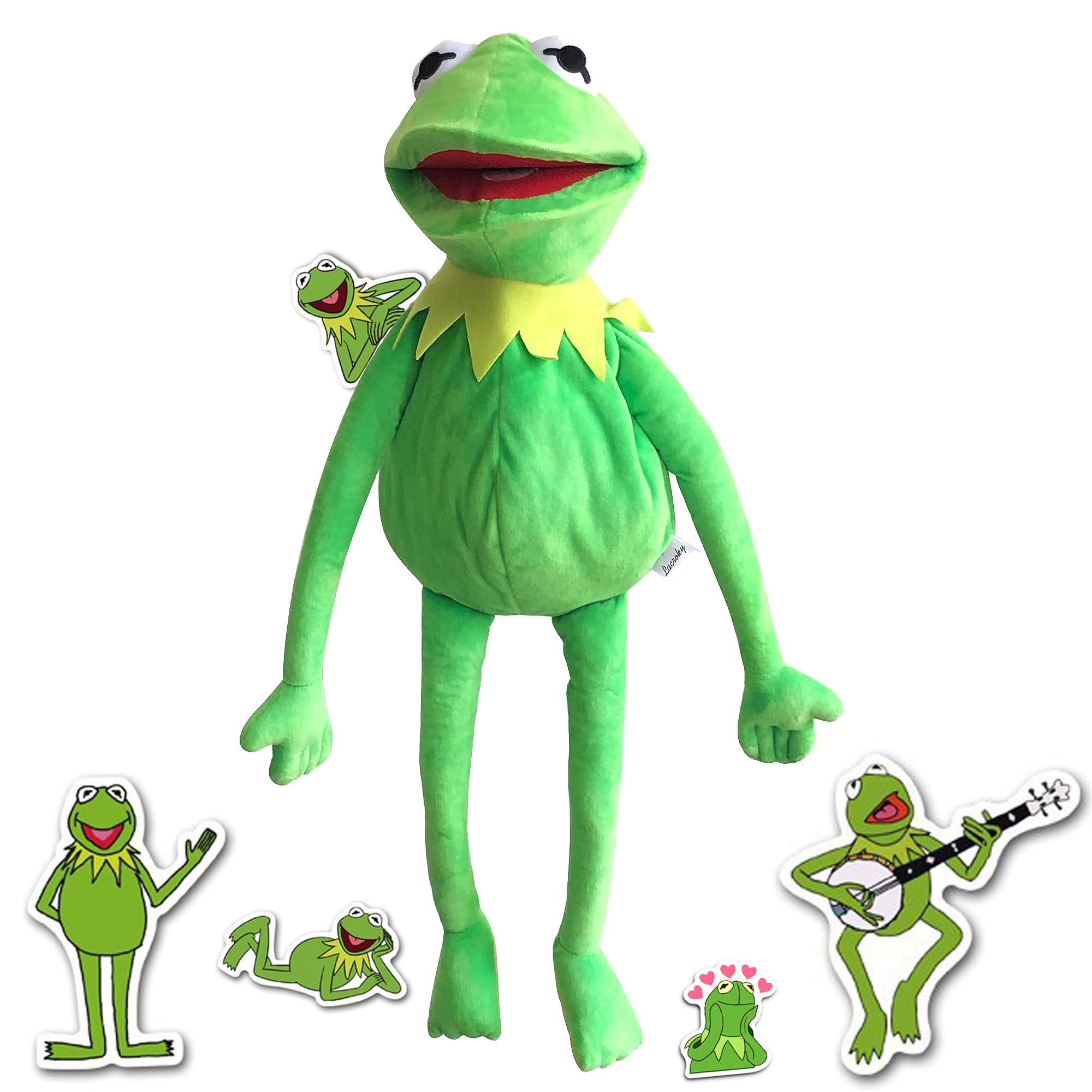 24-inch Lacroky Kermit frog hand puppet size for kids' hands