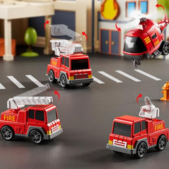 JUKUDAHU ladders vehicle helps kids simulate firefighting tasks.
