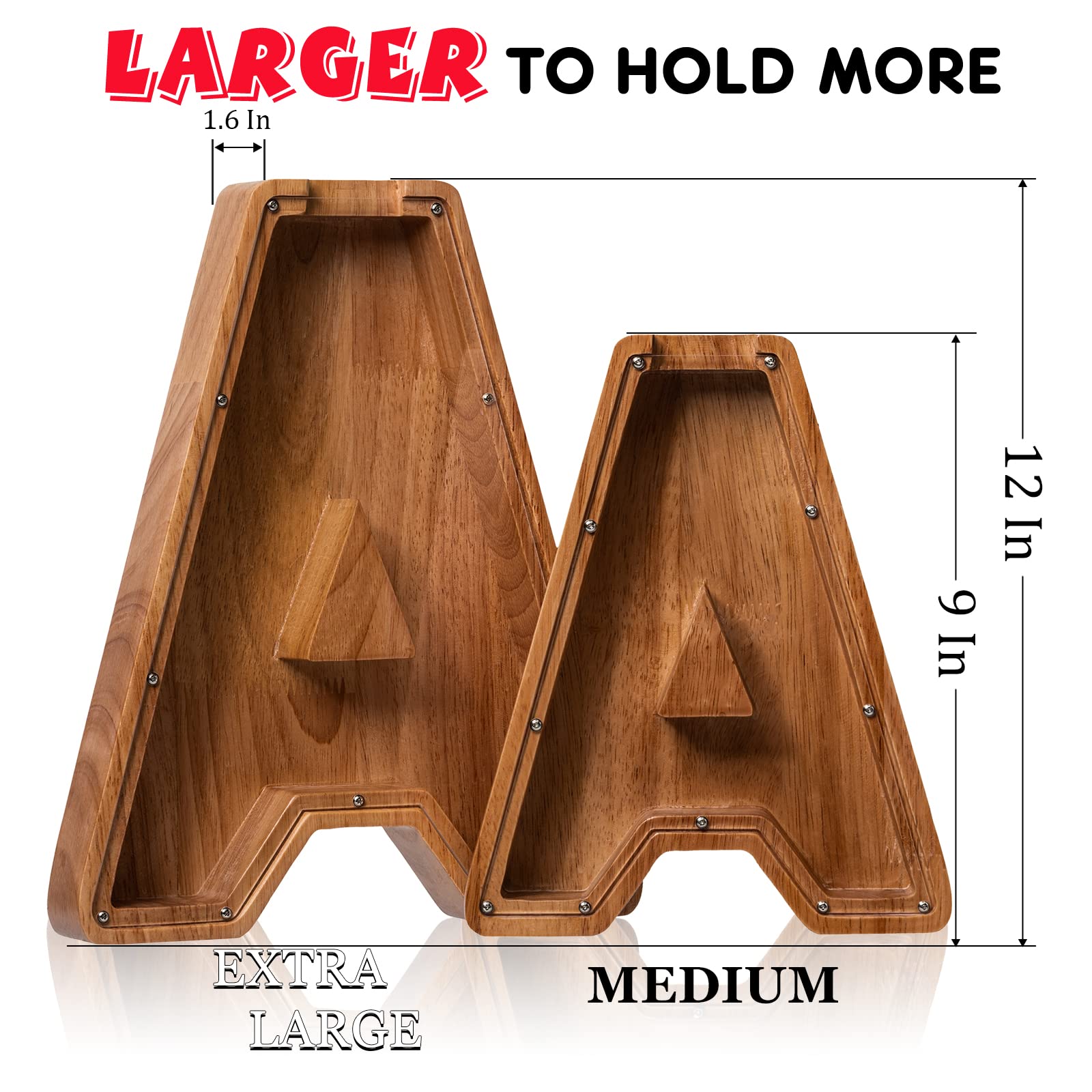 Ladenk piggy bank plexiglass viewing pane for tracking coins.